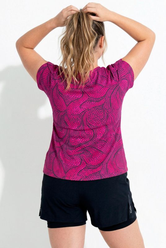 Dot Print Cap Sleeve Performance Tee