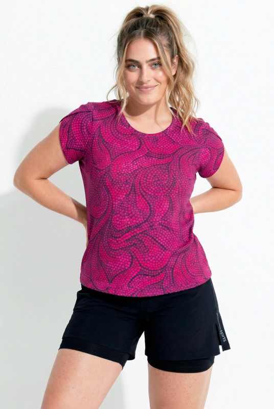 Dot Print Cap Sleeve Performance Tee