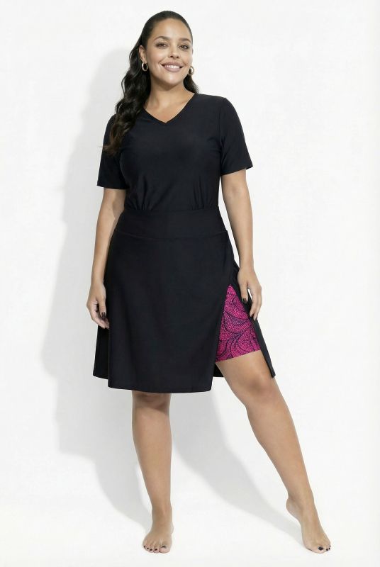 Peekaboo Dot Print Elastic Waist Performance Skort