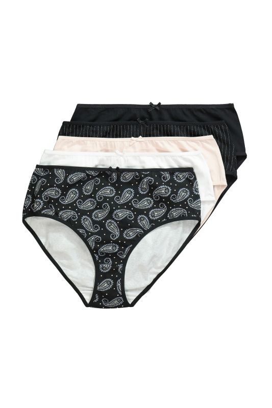 5 Pack of Midi Briefs - Paisley Pinstripe
