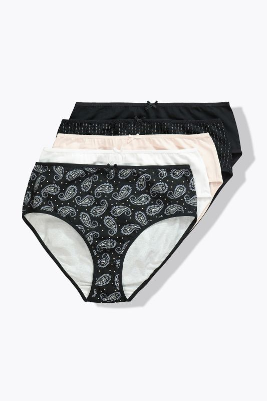5 Pack of Midi Briefs - Paisley Pinstripe