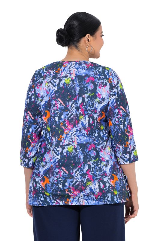 Splatter Paint 3/4 Sleeve Knit T-Shirt