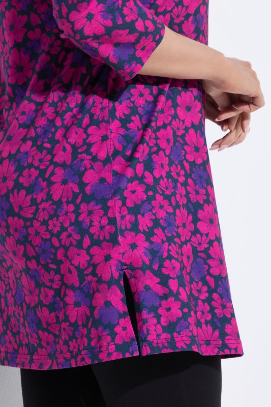 Magenta Bloom Square Neck Knit Tunic