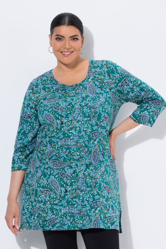 Paisley Bloom 3/4 Sleeve Knit Tunic
