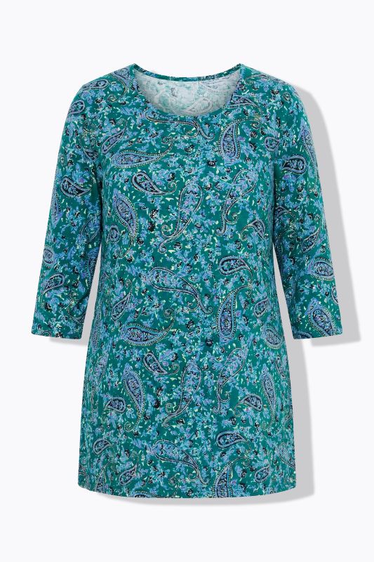 Paisley Bloom 3/4 Sleeve Knit Tunic