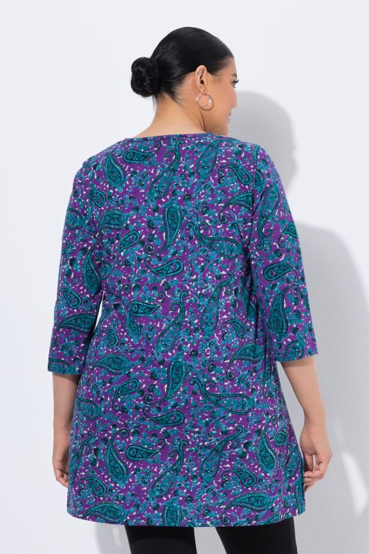 Paisley Bloom 3/4 Sleeve Knit Tunic