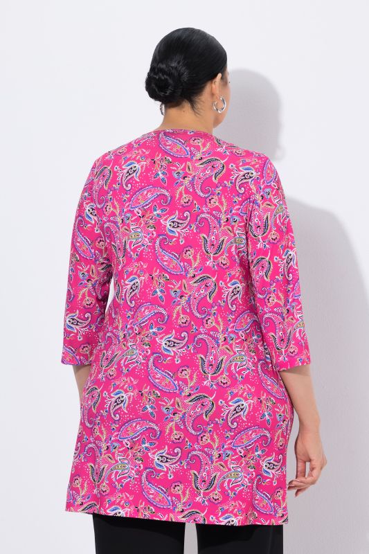 Matte Jersey Pink Paisley A-Line Tunic