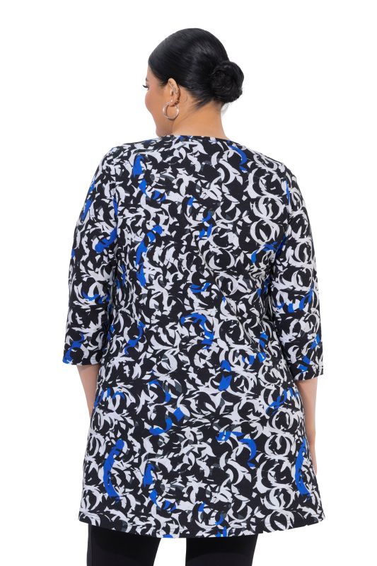 Floral Swirl 3/4 Sleeve Knit Tunic