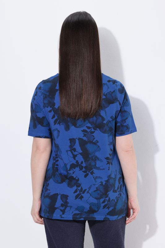 Sparkling Midnight Floral Sweetheart Neckline Pima Cotton Tee