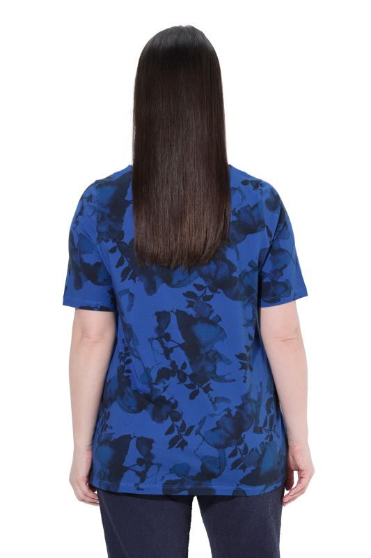 Sparkling Midnight Floral Sweetheart Neckline Pima Cotton Tee