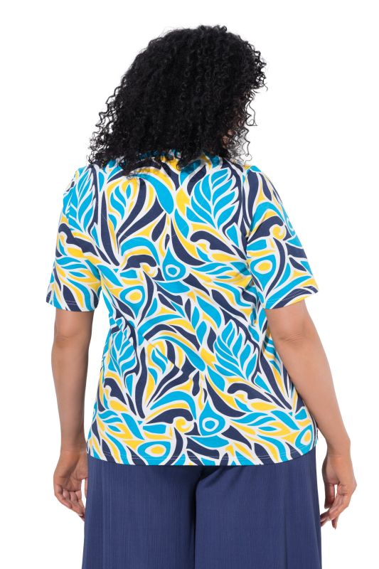Swirling Leaf Split Neck Tee