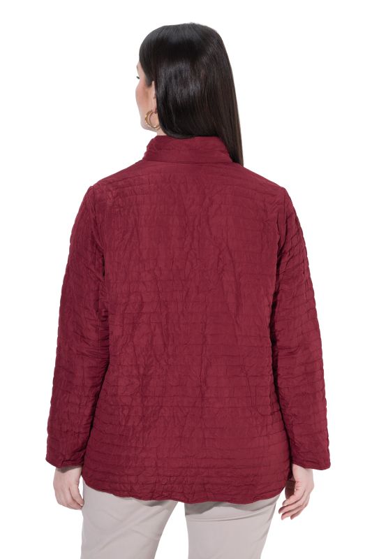 Crinkle Quilted Long Sleeve Crepe Jacket