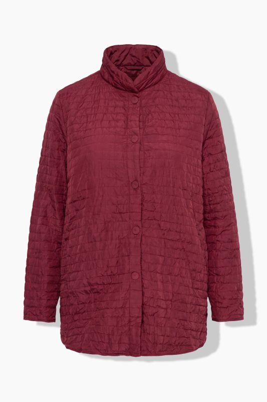 Crinkle Quilted Long Sleeve Crepe Jacket