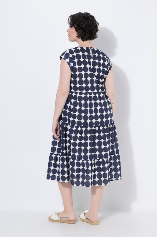 Polka Dot Short Sleeve Flounce Dress
