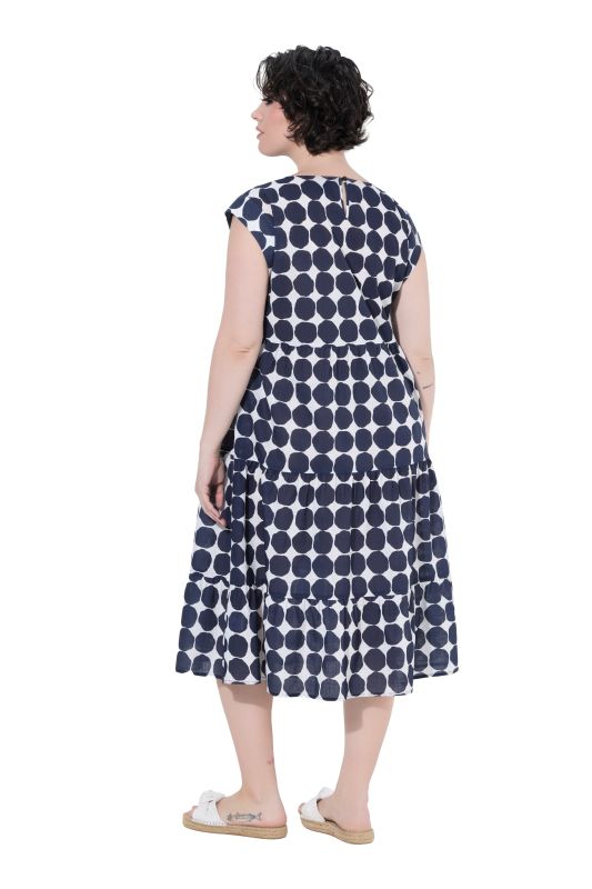 Polka Dot Short Sleeve Flounce Dress
