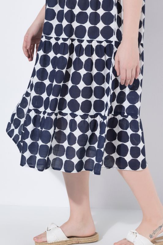 Polka Dot Short Sleeve Flounce Dress