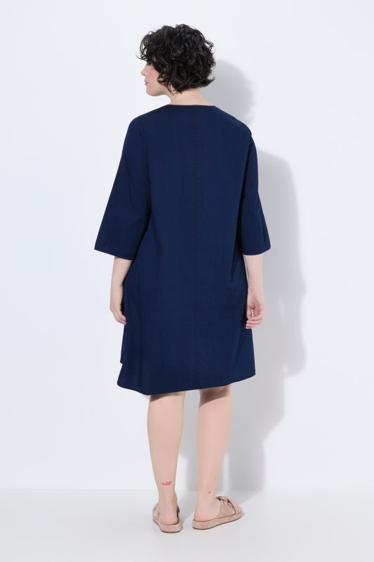 Denim 3/4 Sleeve Pocket Dress