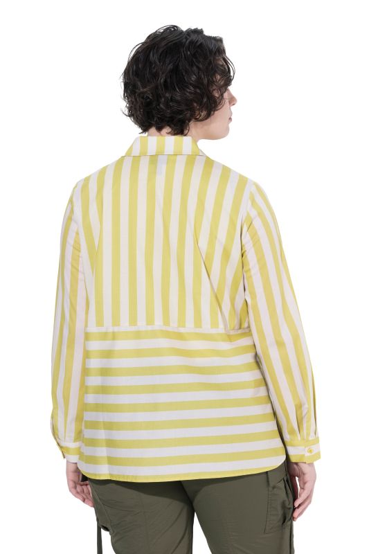 Striped Cotton Poplin Button-Down Blouse