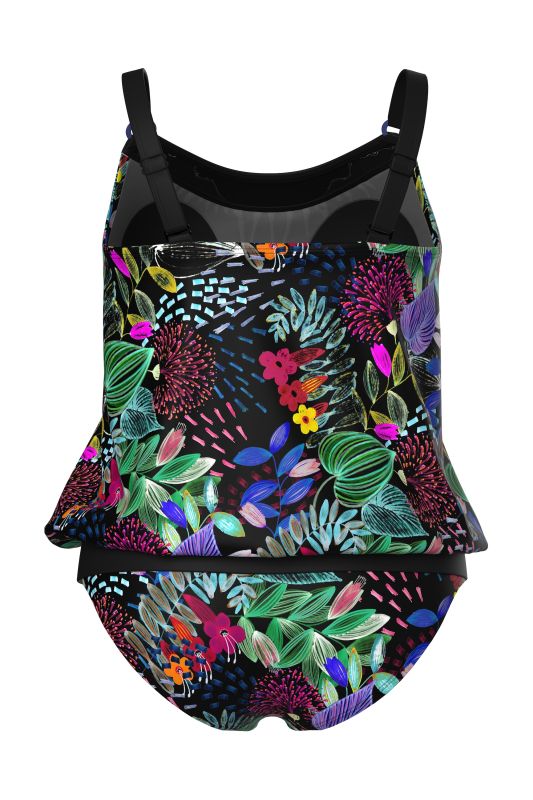Jungle Flora Elastic Hem Tankini Set
