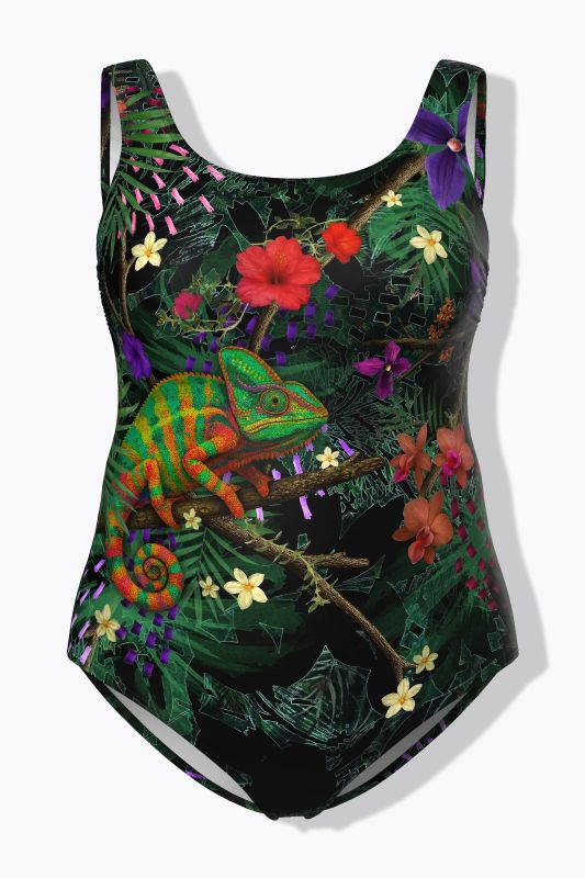 Chameleon Print One Piece Swimsuit