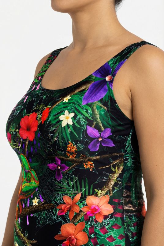 Chameleon Print One Piece Swimsuit
