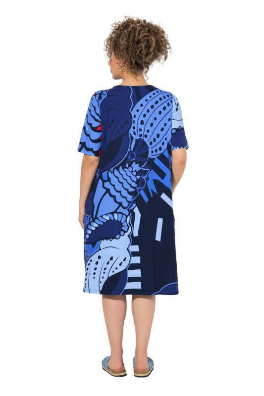 Allover Print Short Sleeve Pocket Dress