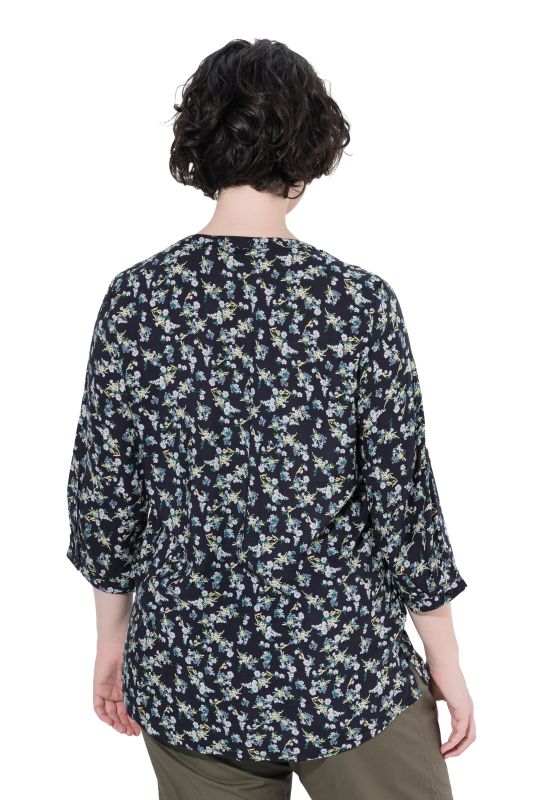 Soft Floral Modal Split Neck Blouse