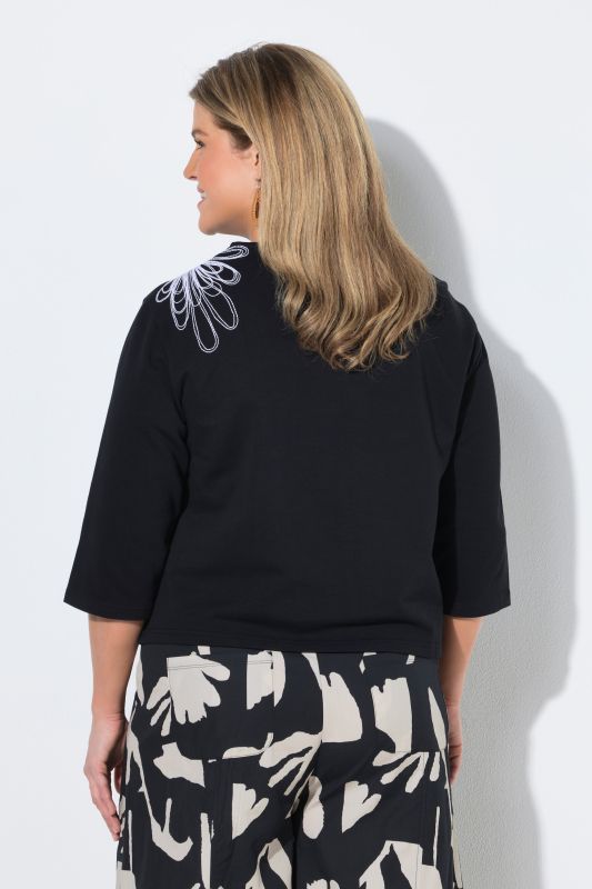 Eco Cotton Embroidered 3/4 Sleeve Sweatshirt