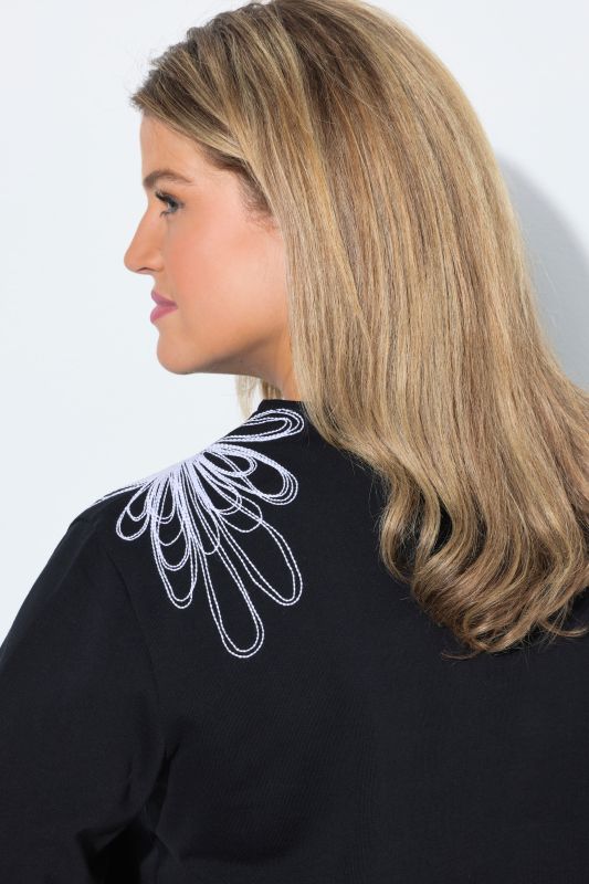 Eco Cotton Embroidered 3/4 Sleeve Sweatshirt
