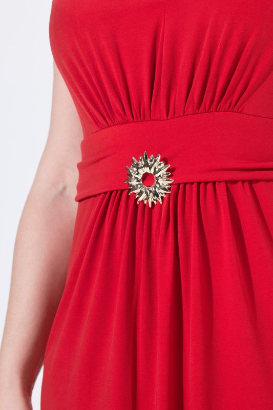 Draped Sweetheart Neckline Tulip Hem Dress