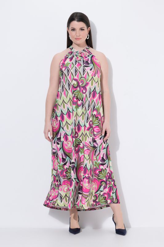 Floral Ogee High-Neck Dress