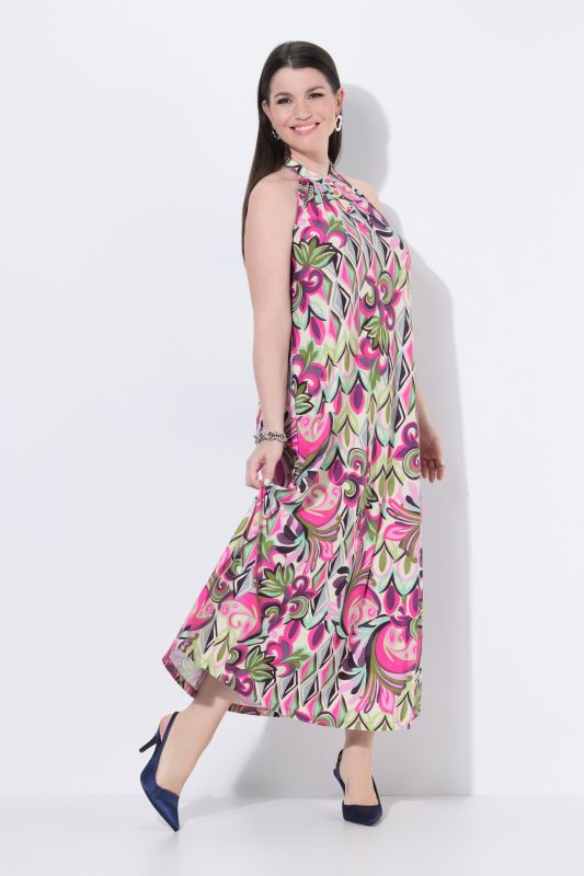 Floral Ogee High-Neck Dress