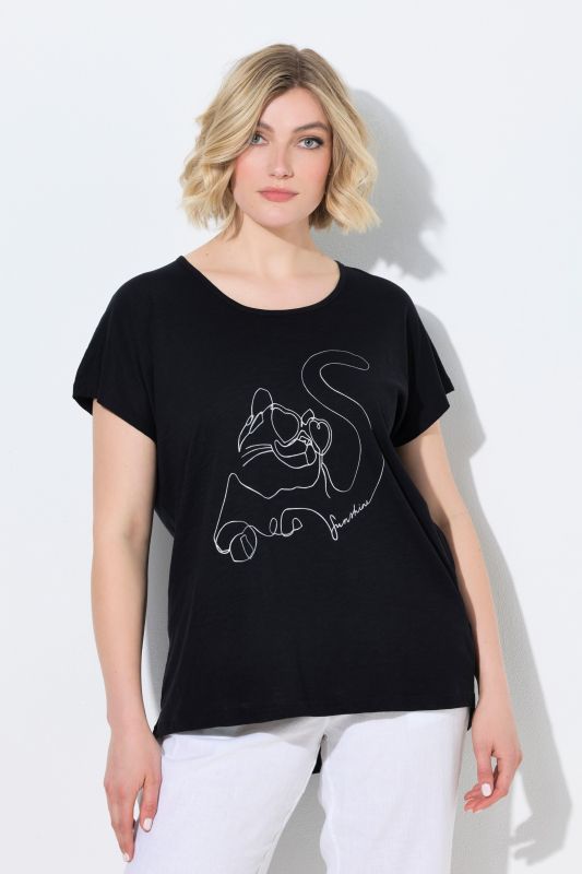 Metallic Animal Cap Sleeve Graphic Tee