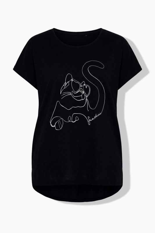 Metallic Animal Cap Sleeve Graphic Tee