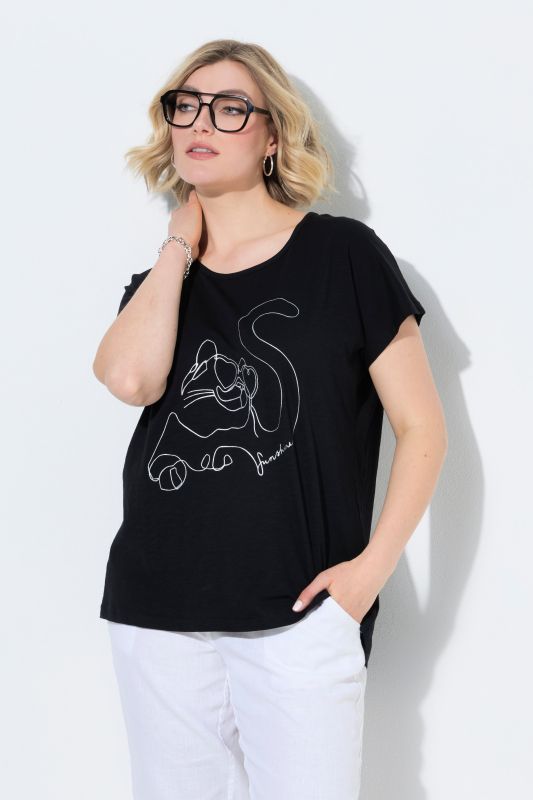 Metallic Animal Cap Sleeve Graphic Tee