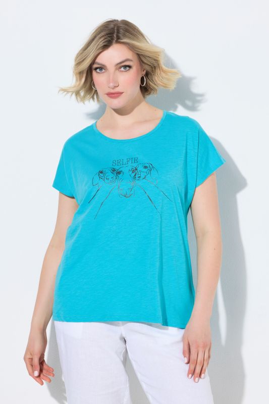 Metallic Animal Cap Sleeve Graphic Tee