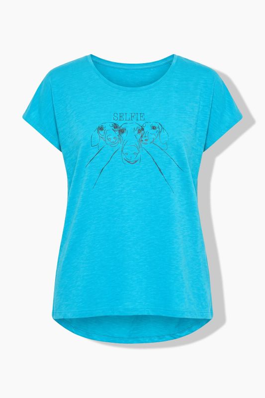 Metallic Animal Cap Sleeve Graphic Tee