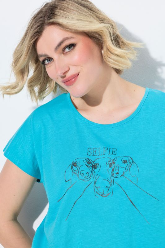 Metallic Animal Cap Sleeve Graphic Tee