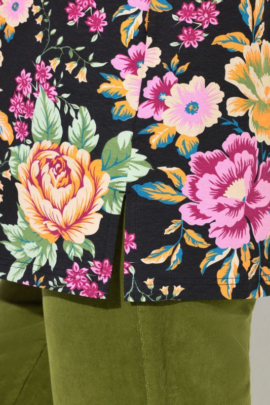 Flower Print Square Neck Tee
