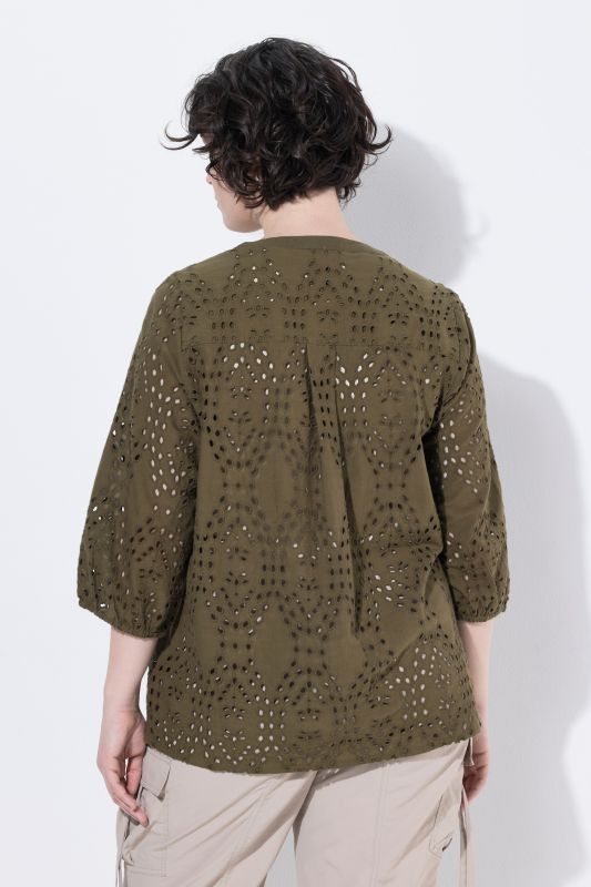 Broderie Anglaise Button-Down Blouse