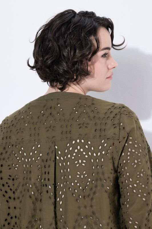 Broderie Anglaise Button-Down Blouse