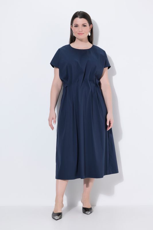 Pleated Cap Sleeve Pocket Dress