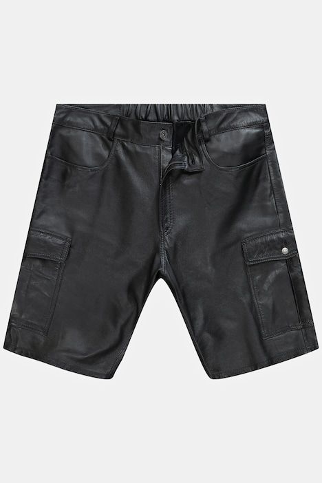 JP1880 leather Cargo Bermuda shorts, leather, lamb Nappa leather, Cargo pockets, up to size 68