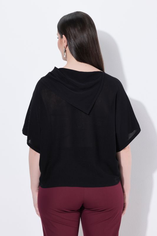 Draped Collar Relaxed Fit Sweater