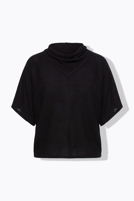 Draped Collar Relaxed Fit Sweater