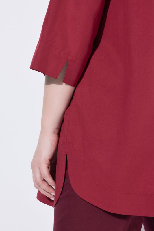 Collared 3/4 Sleeve Lyocell Tunic Blouse