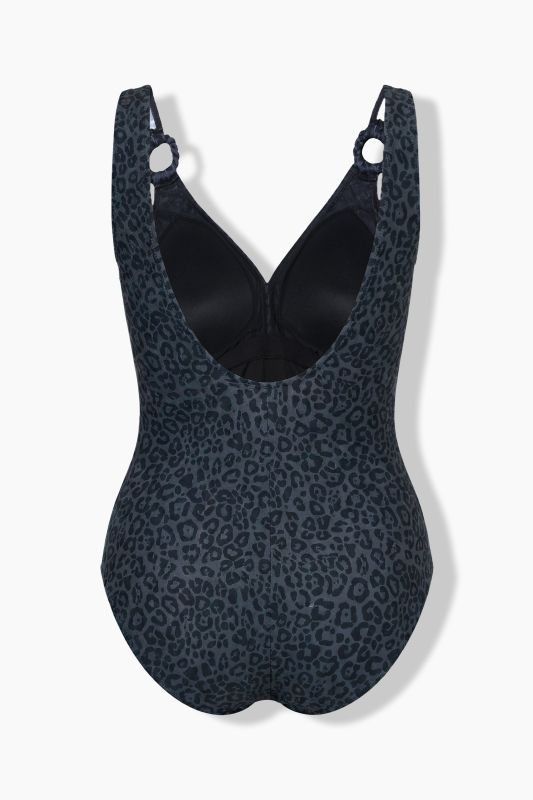 Leopard Print O-Ring Detail One Piece Swimsuit