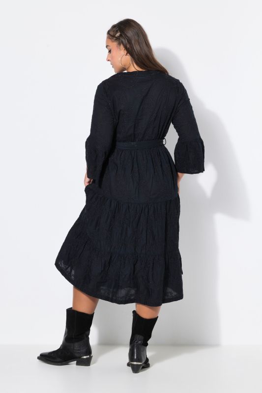 Floral Embroidered Ruffle Dress