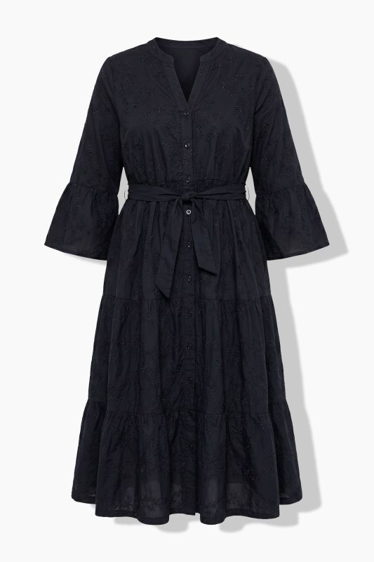 Floral Embroidered Ruffle Dress