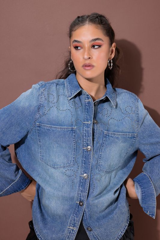 Rivet Studded Denim Shirt